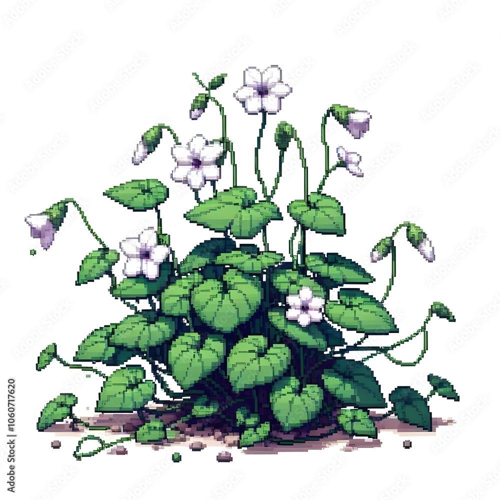 흰 배경, 나팔꽃, 픽셀아트 (white background, Lobedleaf pharbitis, pixel art) 흰 배경, 나팔꽃, 픽셀아트 (white background, Lobedleaf pharbitis, pixel art)