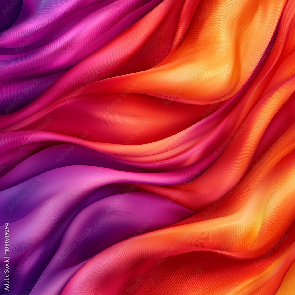 Fototapeta premium Vibrant abstract waves of colorful fabric create dynamic motion and texture.