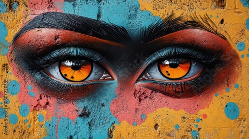 closeup of a vibrant street art mural showcasing intricate details and bold colors as an artist passionately works breathing life into urban culture and creative expression