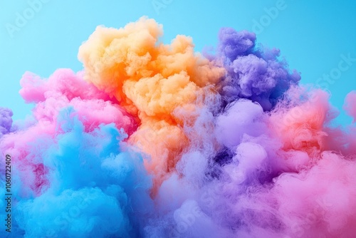 Abstract Swirling Cloud of Pink, Purple, and Orange Ink in Water