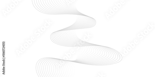 Gray wave curve lines abstract background with flowing particles. Digital energy waves technology concept. Modern backdrop design for business, presentation, banner.