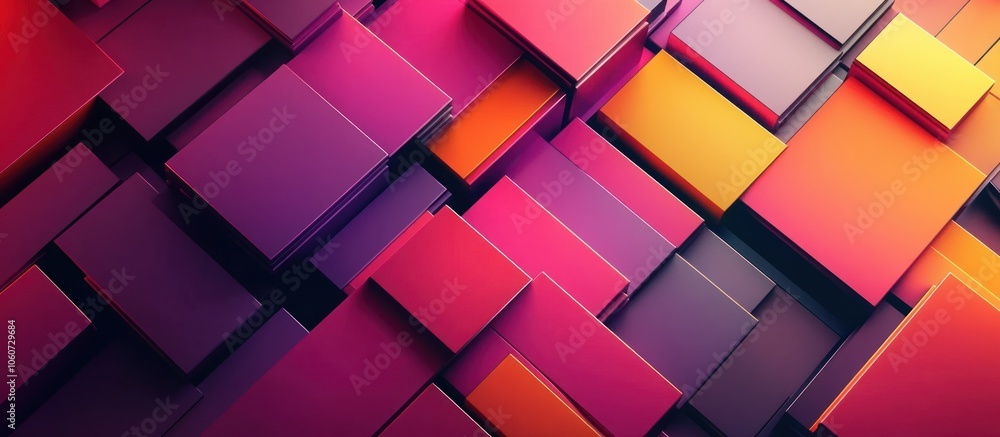 Abstract geometric pattern with colorful squares in pink, red, orange and purple. Abstract geometric pattern with colorful squares in pink, red, orange and purple.