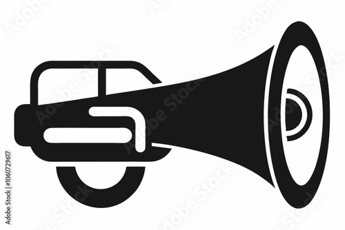 megaphone icon, megaphone silhouette vector, Loudspeaker megaphone line art icon, Silhouette speaker megaphone icon and logo vector illustration .