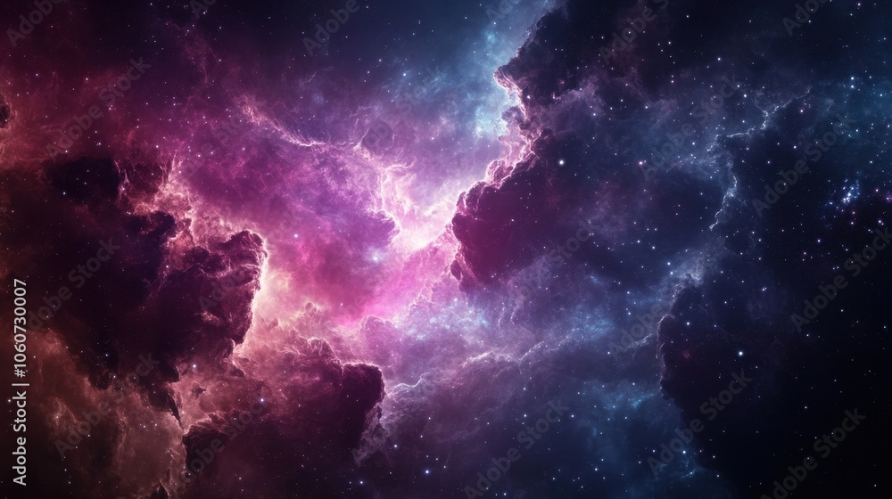 Fototapeta premium Ethereal Cosmic Nebula: Swirling Maelstrom of Stardust and Light