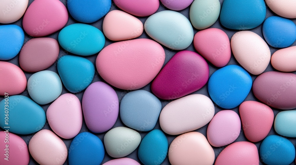 Colorful pastel stones arranged in a harmonious pattern, AI Colorful pastel stones arranged in a harmonious pattern, AI
