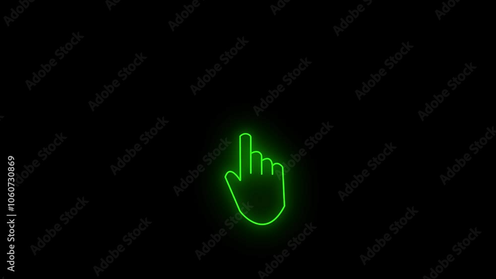 Hand Finger Click Icon Isolated on Black Background - HD Motion Graphics Animation Hand Finger Click Icon Isolated on Black Background - HD Motion Graphics Animation