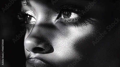 Dramatic Close-Up of a Person's Eye and Face