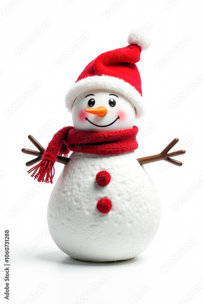 3D funny snowman on a white background 3D funny snowman on a white background