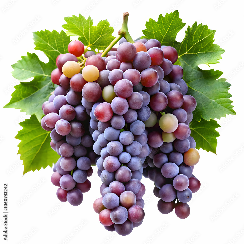 Fototapeta premium grapes on tree in garden in white background