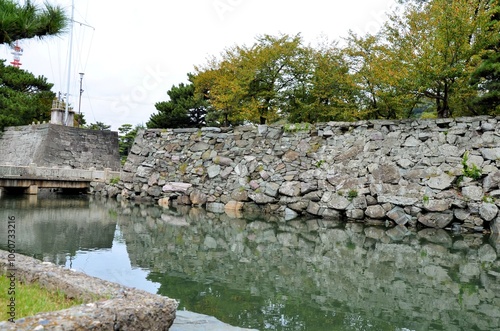 徳島城跡 石垣と下乗橋