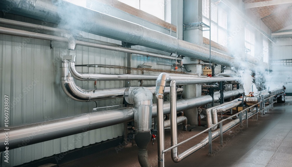 복잡한 공장의 배관 시스템