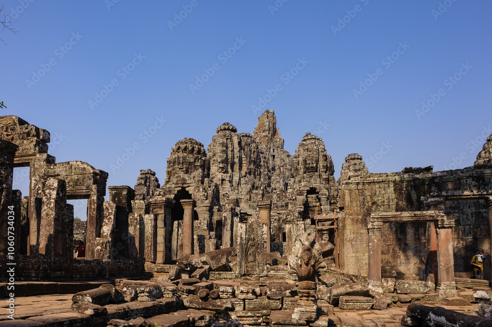 Bayon temple in Angkor Thom, Siem Reap, Cambodia. Bayon temple in Angkor Thom, Siem Reap, Cambodia.