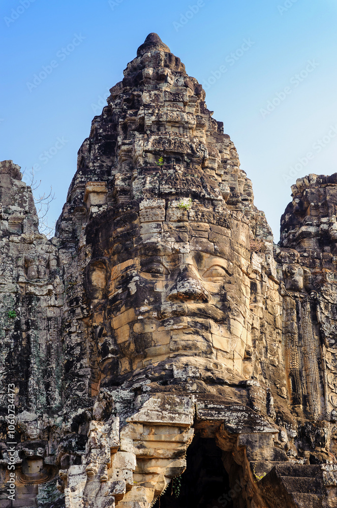 Face of Bayon temple in Angkor Thom, Siem Reap, Cambodia. Face of Bayon temple in Angkor Thom, Siem Reap, Cambodia.