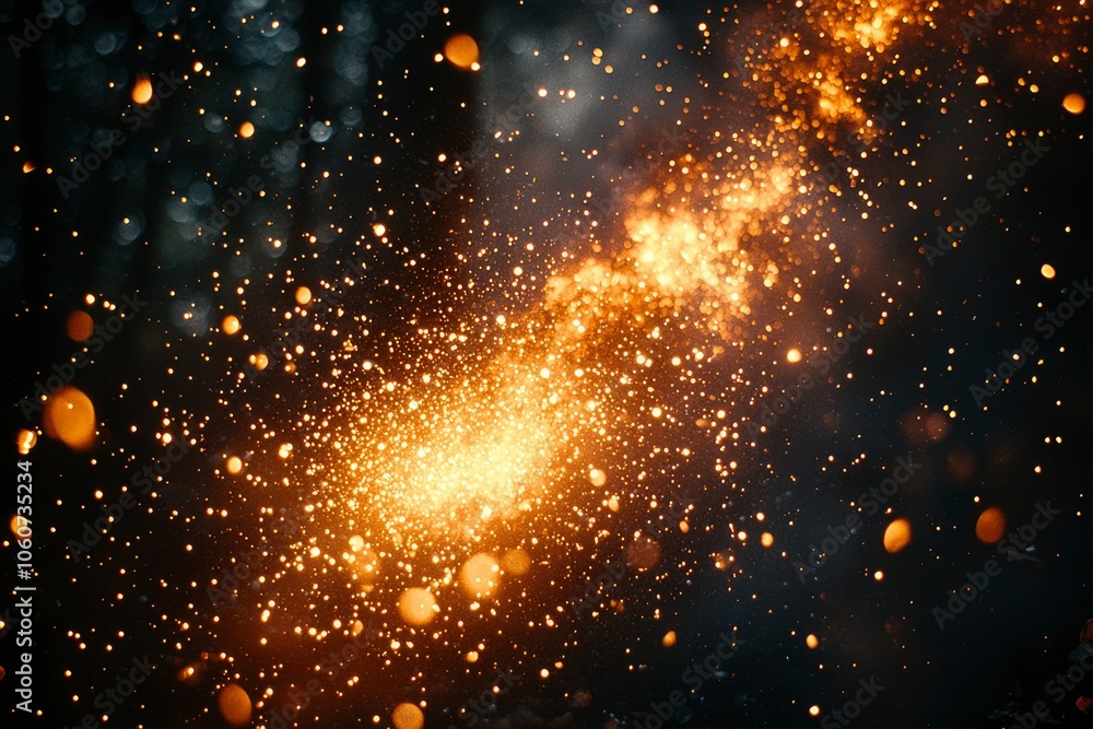Golden Sparkles and Bokeh on a Dark Background Golden Sparkles and Bokeh on a Dark Background