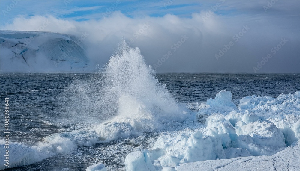 Fototapeta premium 빙하가 붕괴하고 있다