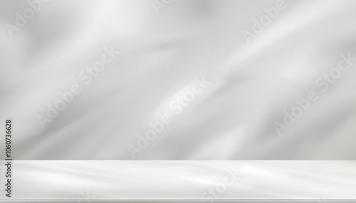 Background White Wall Studio Room with Light,Shadow on Podium,Backdrop for Spring,Summer product presentation,Backdrop 3D Display Kitchen Room with Stand for Web Banner in Autumn,Winter