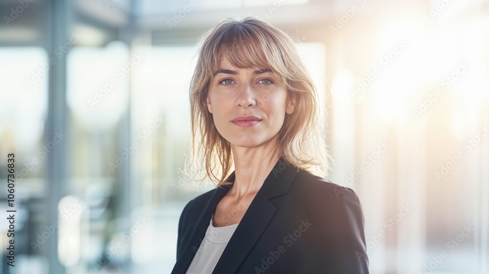 Female Business Leader in Bright Office Space Female Business Leader in Bright Office Space