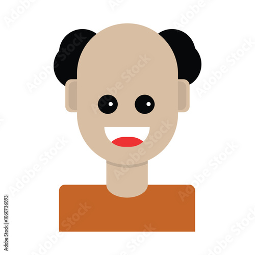 Bald Cartoon Characters Stock Illustration