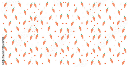 carrot seamless pattern in flat vector white background.