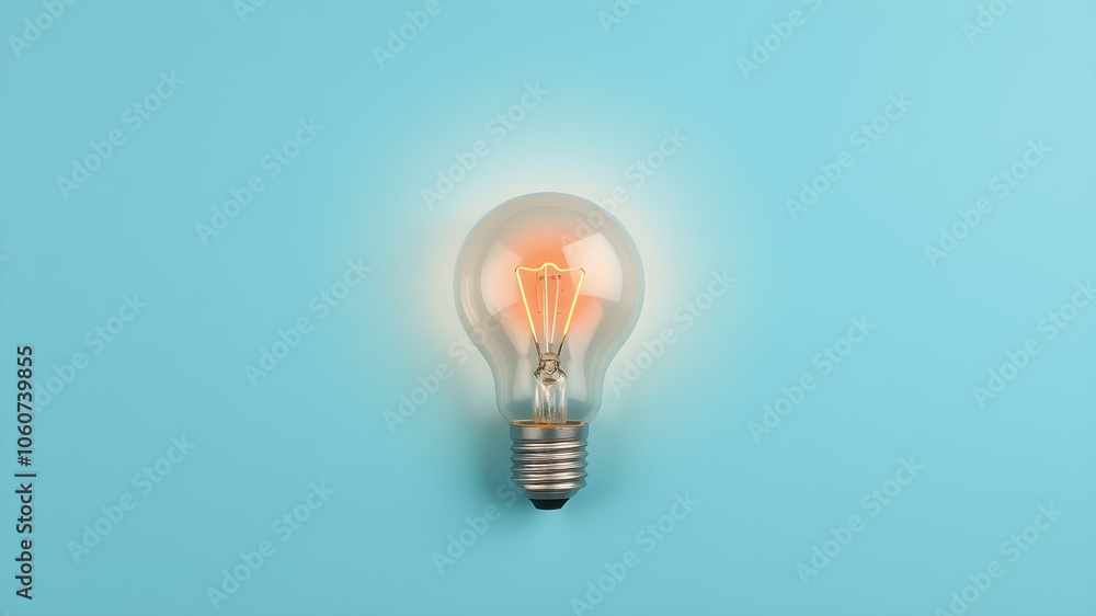 Simple light bulb with a soft blue background. Simple light bulb with a soft blue background.
