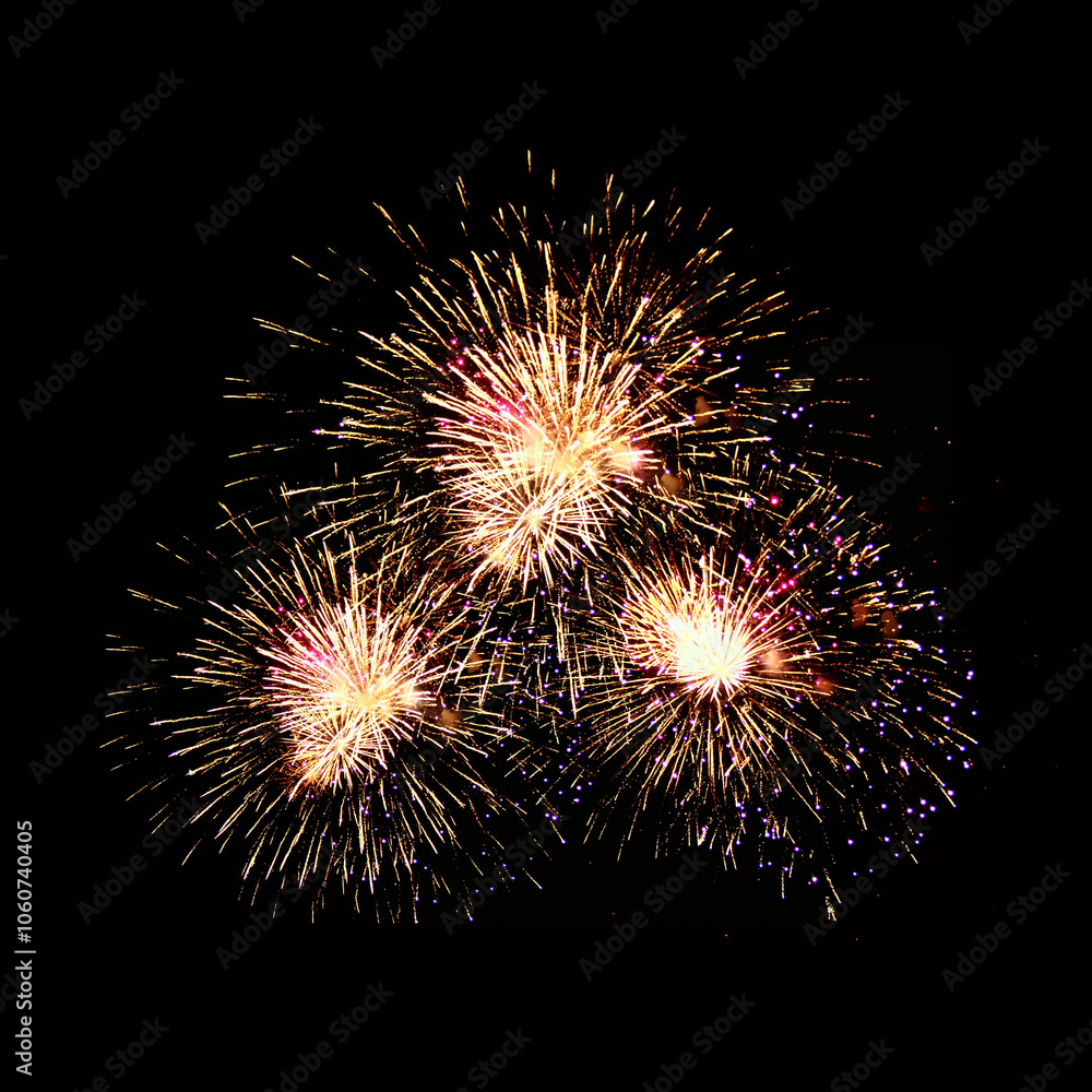 A Burst of Fireworks Against Black Background A Burst of Fireworks Against Black Background