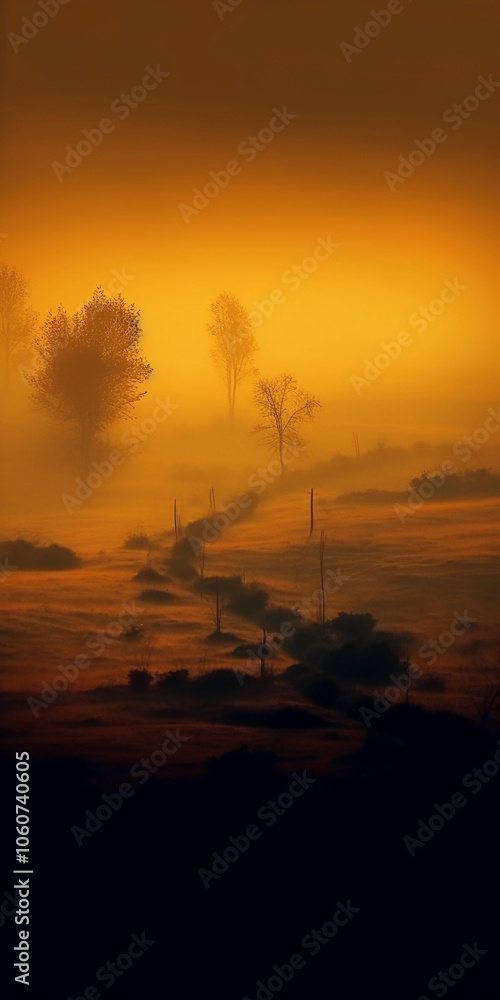 Obraz premium trees in the fog