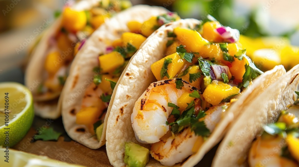 A mouthwatering dish of shrimp tacos with salsa. A vibrant mix of flavors that will delight seafood lovers and food enthusiasts alike. A mouthwatering dish of shrimp tacos with salsa. A vibrant mix of flavors that will delight seafood lovers and food enthusiasts alike.