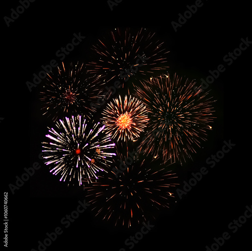 A Burst of Fireworks Against Black Background