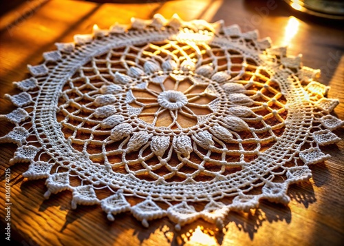 White Crochet Doily in Kladno, Czech Republic - October 2024 photo