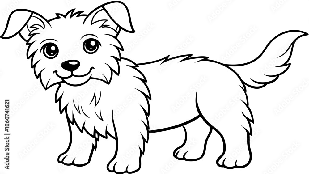 Obraz premium Vector Dog Line Art, Pet Line Art for Coloring Book