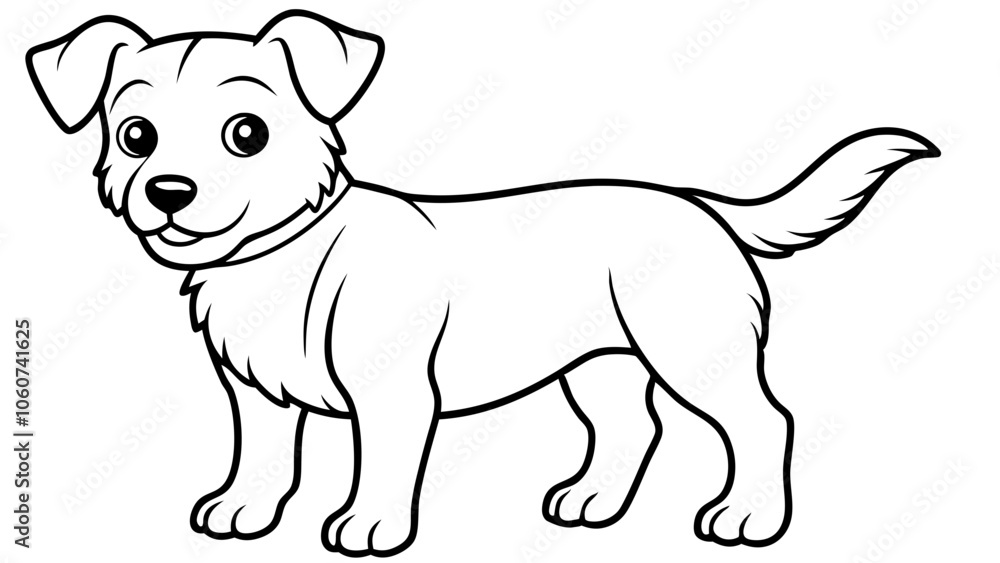 Vector Dog Line Art, Pet Line Art for Coloring Book Vector Dog Line Art, Pet Line Art for Coloring Book