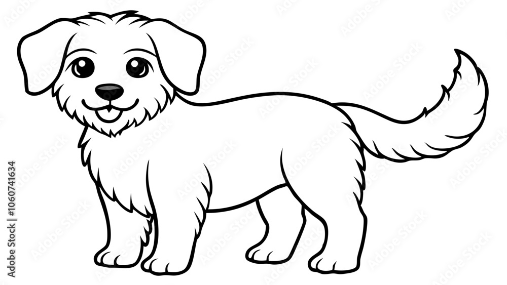 Vector Dog Line Art, Pet Line Art for Coloring Book Vector Dog Line Art, Pet Line Art for Coloring Book