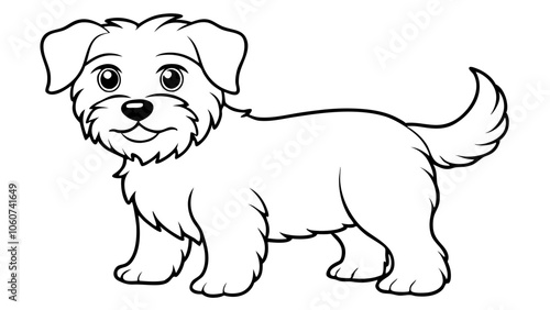 Vector Dog Line Art, Pet Line Art for Coloring Book