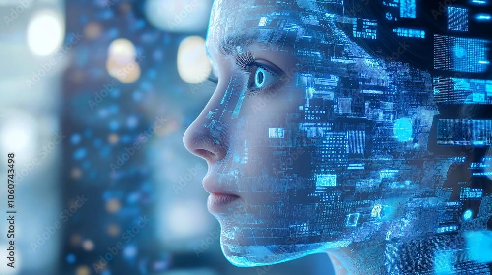 Advanced AI society, urban innovation, holographic technology, futuristic design. Advanced AI society, urban innovation, holographic technology, futuristic design.