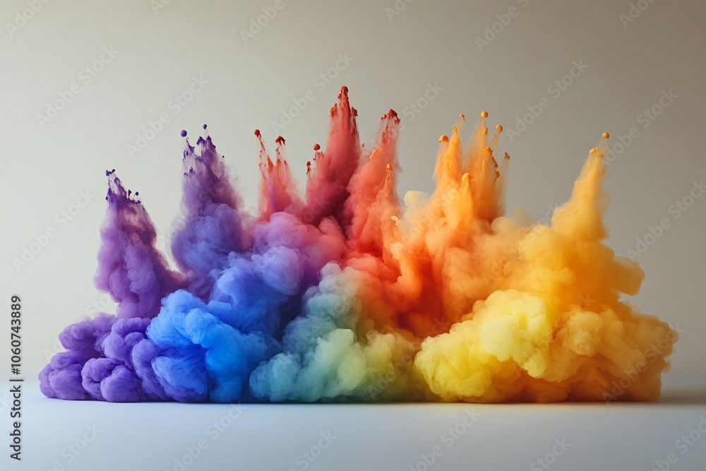 Fototapeta premium Abstract Rainbow Color Ink Explosion in Water
