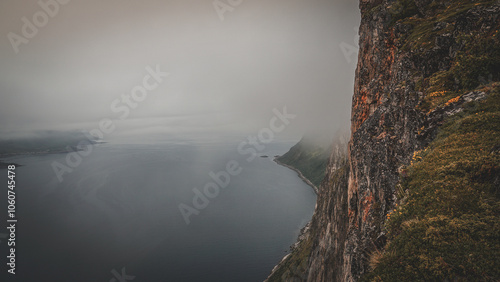 Hesten mountain side sea view, Senja Norway photo