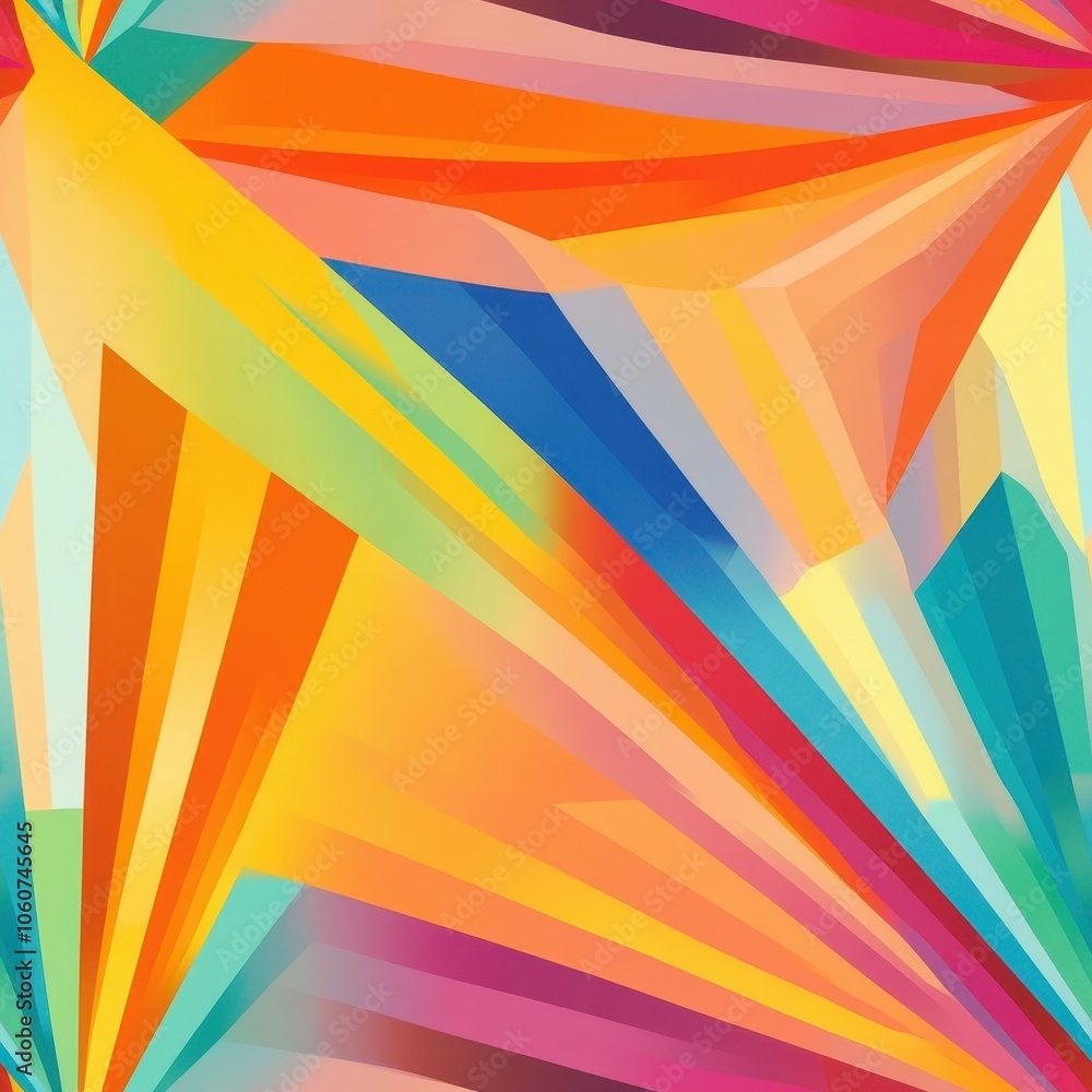 Obraz premium Vibrant Abstract Artwork Featuring Bright Geometric Shapes and Dynamic Colors in a Modern Design