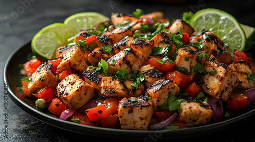 Grilled Chicken with Peppers, Onions, and Cilantro