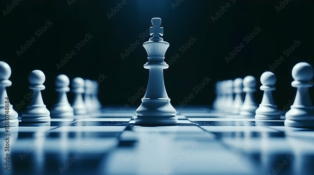 Authority in leadership, represented by unique pawn placement