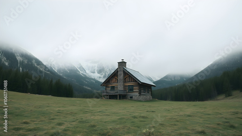 mountain, landscape, house, nature, alps, mountains, sky, grass, village, view, hut, summer, meadow, alpine, green, hill, wood, farm, rural, clouds, forest, home, barn, snow, norway