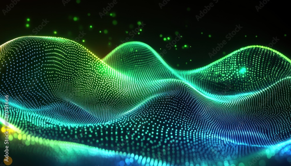 Abstract futuristic background of glowing wave lines and bokeh lights in motion Abstract futuristic background of glowing wave lines and bokeh lights in motion