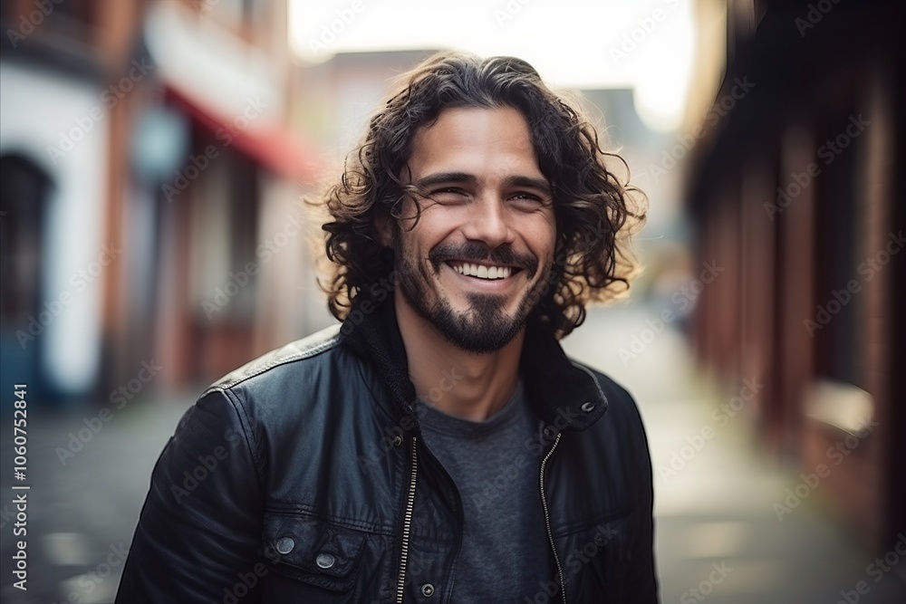 Portrait of a handsome young man smiling and looking at the camera Portrait of a handsome young man smiling and looking at the camera