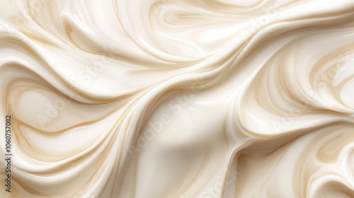 Cream Waves and Marbled Cappuccino Swirls: Elegant Digital Background in Warm Ivory Tones, Ideal for Coffee Creamer and Café Menu Designs, High-Resolution Textural Detail.