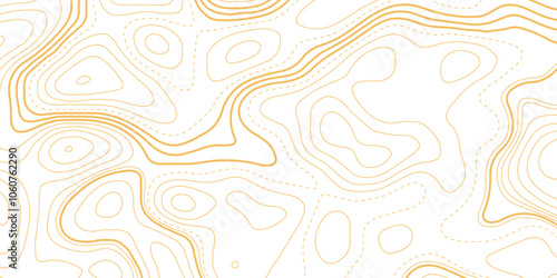 Abstract Topographic Contour Line Pattern, geographic contour map paper texture. terrain path isolated on a white background retro topographic map. vector ill