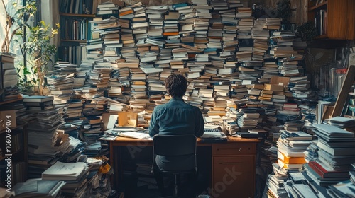 A Man Surrounded by Books
