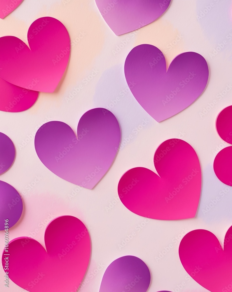 Valentines day hearts pink and purple background. Valentines day hearts pink and purple background.