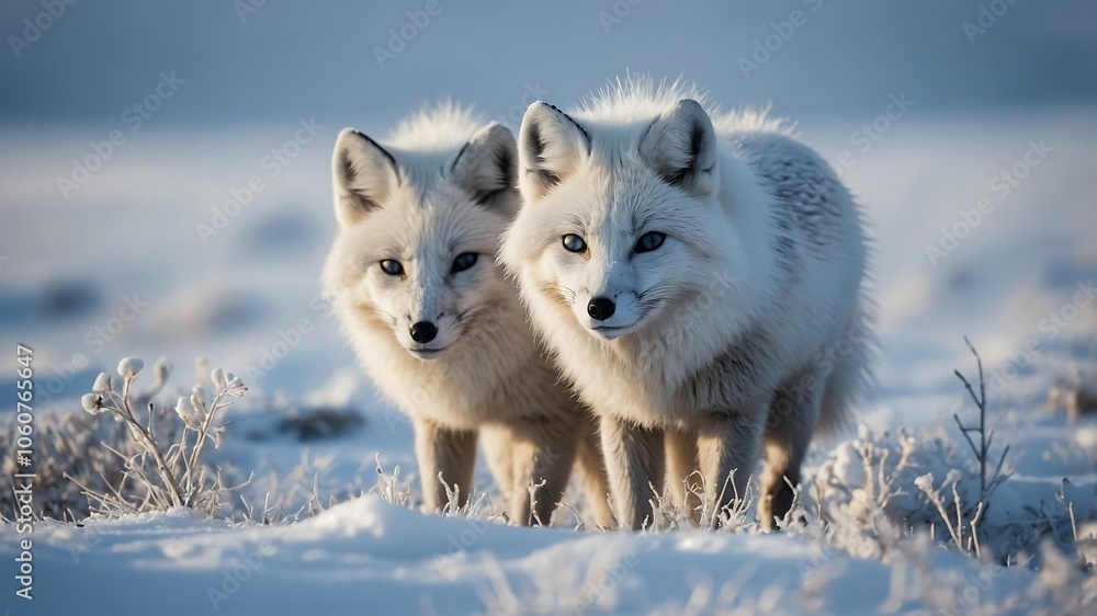 Arctic Fox in Snowy Landscape