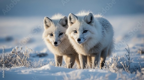 Obraz na płótnie Arctic Fox in Snowy Landscape w salonie