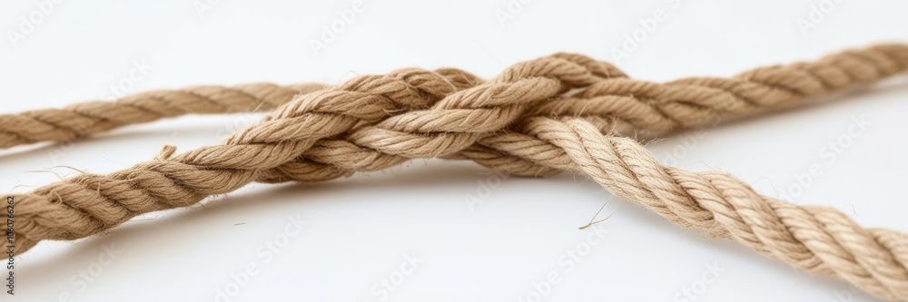 Thick brown rope, nautical hemp cord, twisted fibers, macro texture, natural jute twine, rustic craft material, beige background, close-up photography, coiled rope detail, organic material, maritime t Thick brown rope, nautical hemp cord, twisted fibers, macro texture, natural jute twine, rustic craft material, beige background, close-up photography, coiled rope detail, organic material, maritime t