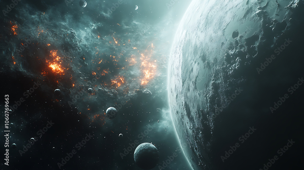 Fototapeta premium planet and galaxy
